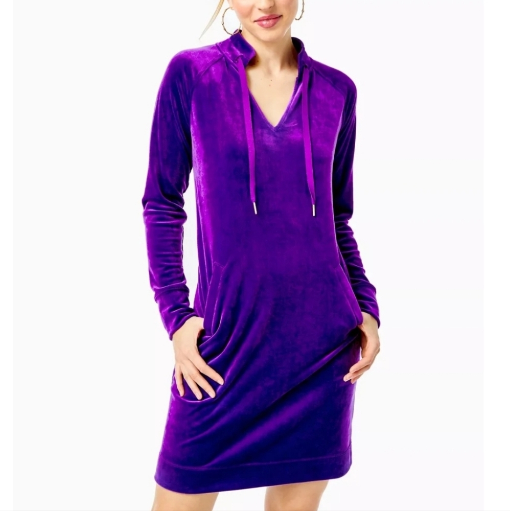Lilly Pulitzer Cassi dress purple velour XL